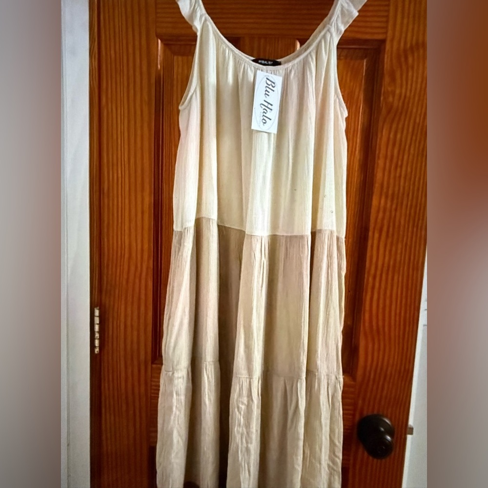 Blue Haze Sleeveless Color Block Dress